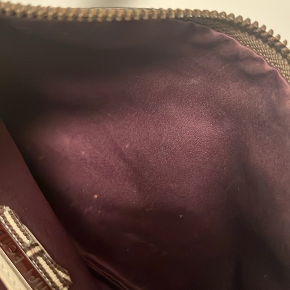 Henri Bendel bronze metallic python snakeskin zippered pouch wristlet - Picture 5 of 7